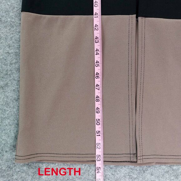 Boohoo Womens Medium Long Duster Cardigan Black Taupe Colorblock Open Front Maxi - Picture 5 of 9